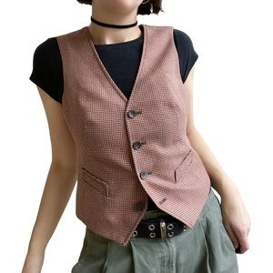 Pink herringbone vest